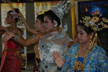 Traditional Thai dancers perform at the opening ceremony for the Volunteer Ministers’ tent in Sriracha, Thailand.